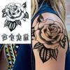 Black Flower Temporary Tattoo For Women Adultsl Fake Peony Rose Dahlia Lotus Tattoo Sticker 3D Body Art Bouquet Sexy Tatoo Paste