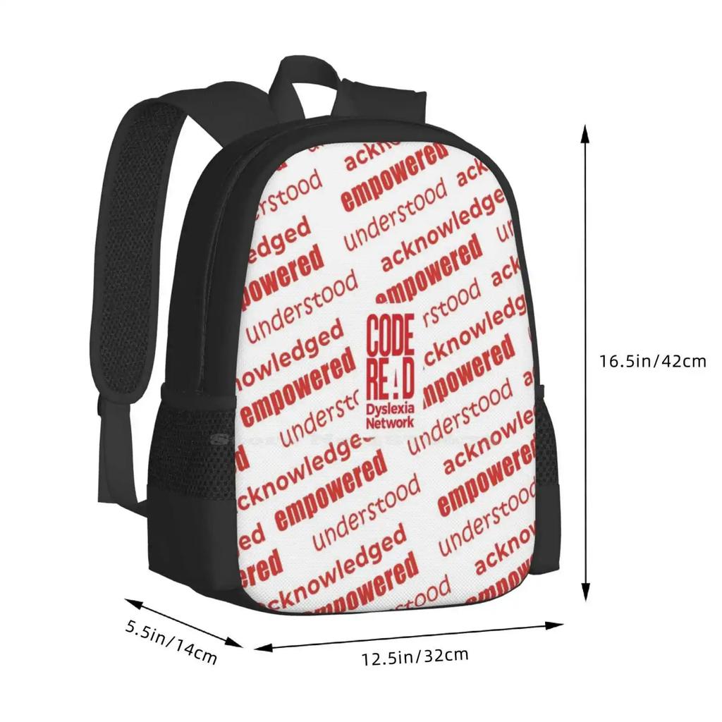 Understood Empowered Acknowledged Pattern Design Laptop Travel School Bags Understood Empowered Acknowledged Coderead Black