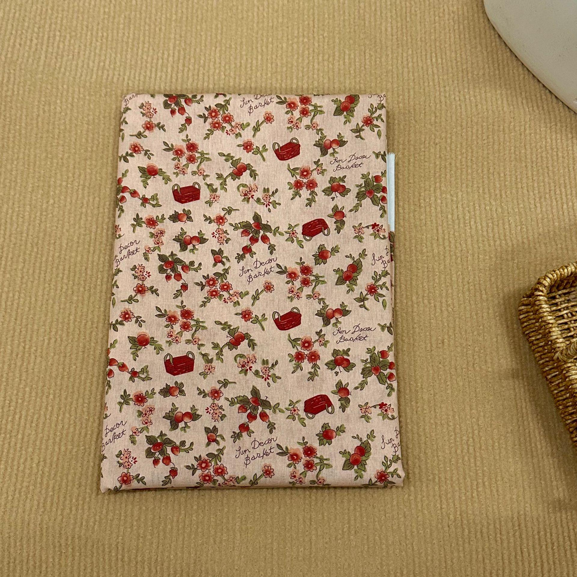 

Винтажная хлопковая ткань с цветочным принтом - Идеально подходит для сумок, одежды, детской и женской одежды 95 cm оранжевый