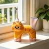Toothbrush Holder, Cat Shape with Drain Port, Mold-Resistant Double-Hole Ceramic Organizer for Bathroom Accessory