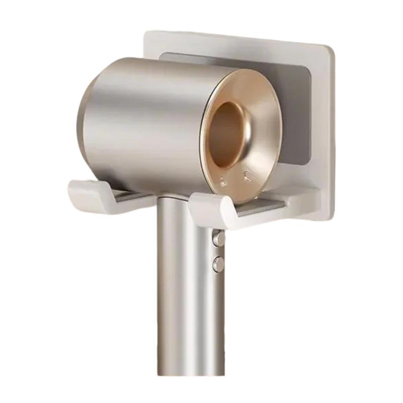 Convenient Adhesive Sturdy Aluminum and Plastic Hair Dryer Organizers for Styling in Bathrooms and Dressing Room белый