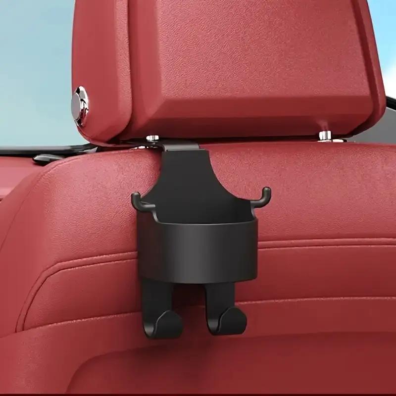 

Multifunctional Car Storage Rack with Hooks Cup Holder And Storage Box Durable Sturdy PP Material Seat Back Organizer