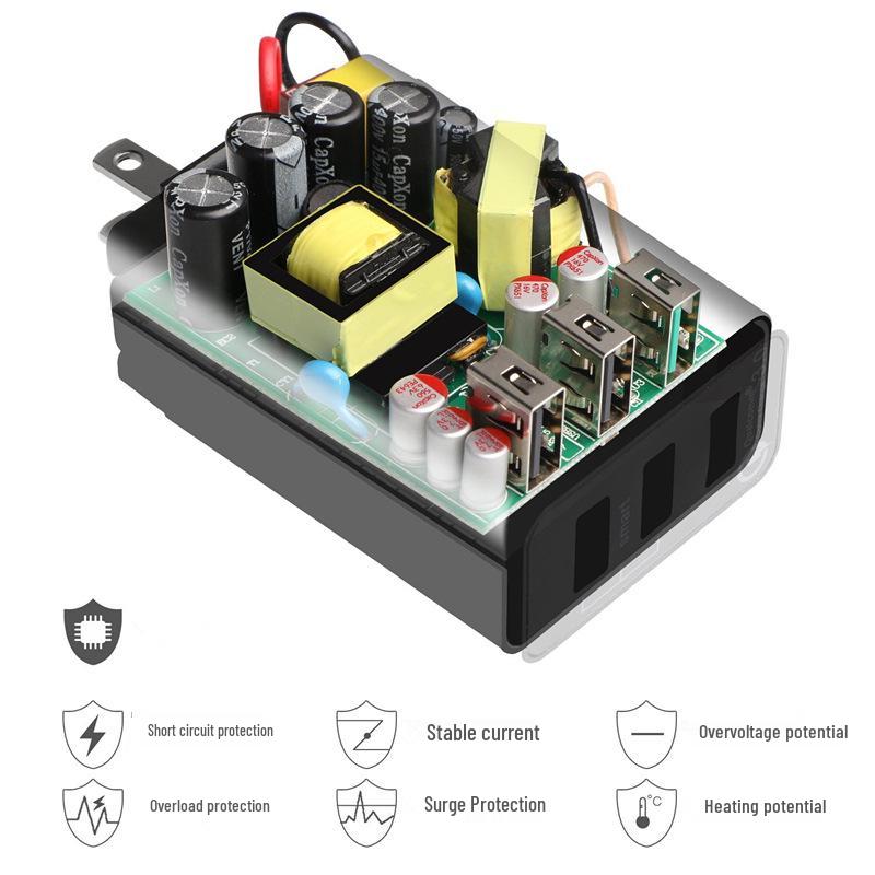 Qualcomm QC3.0 3-Port USB Fast Charger - UK/EU/US Compatible