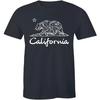 California Bear White Shirt Cali Souvenir State Map Republic CA Men's T-shirt