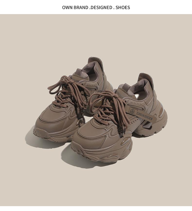 Thick Soled Dad Shoes 2025 Autumn/winter New American Retro Breathable Inner Height Casual Sports Shoes