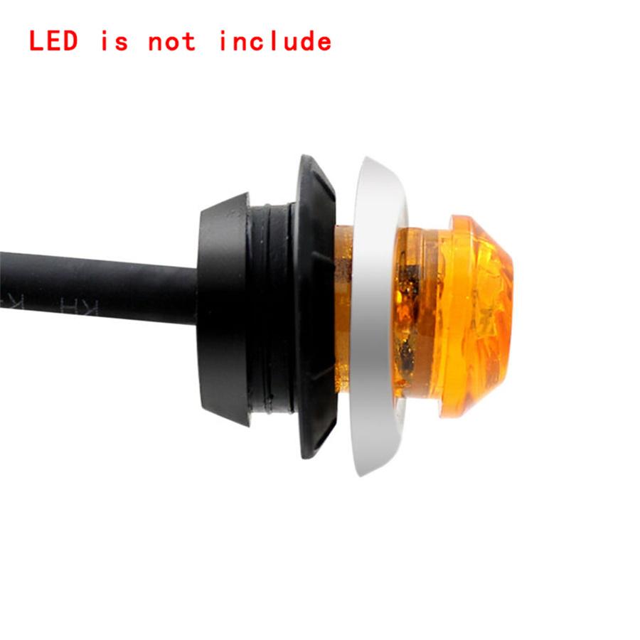 100 Pack Round Stainless Chrome Ring Bezel Cover For 3/4" LED Side Marker Lights