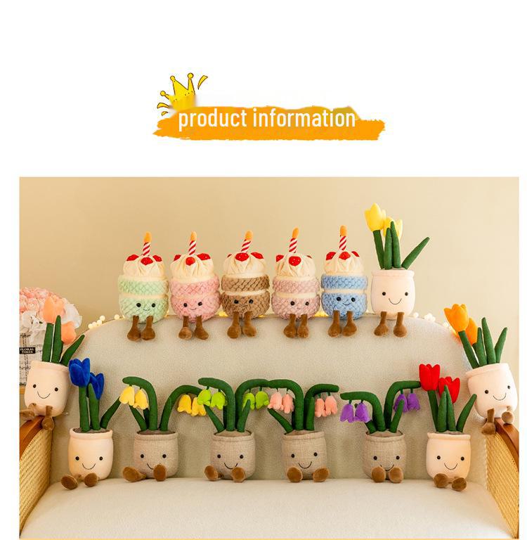 Creative Home Decor: Simulated Plants, Tulips, Succulents, Plush Dolls, Potted Flowers, Ornaments