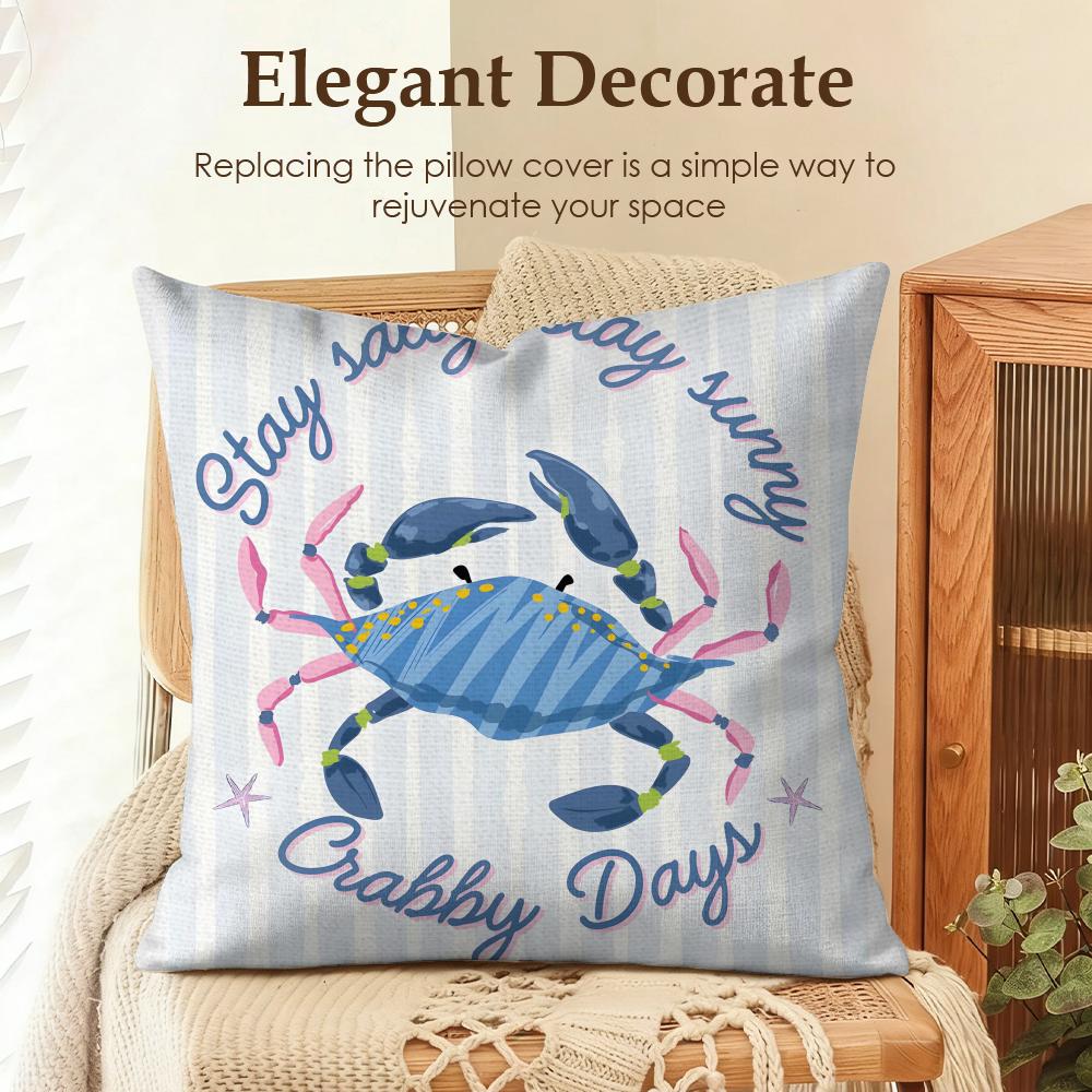 Summer Style Illustration Cushion Cover Natural Linen Organic Fabric DoubleSided Printing Sofa Home Decor Gift Pillow Case