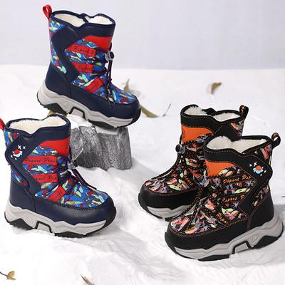 Herbst/Winter High Top Kinder Schneestiefel Jungen Outdoor Schneestiefel Mädchen Rutschfeste Plus Fleece Warme Stiefel