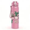 1PC Pot Head Potted Succulent Plants 750ml Color Plastic Sports Water Bottle Leakproof Flip Straw Lid Suitable for Sports Office Home Use