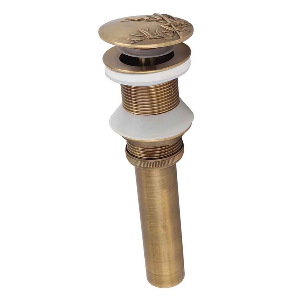 Pop Up Sink Drain Vintage Sink Vessel Drain Stopper Plant Pattern Brass Quick Drainage Sink Parts