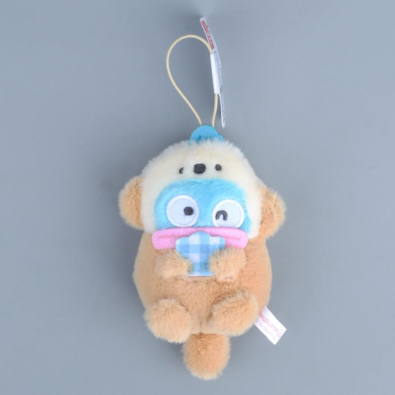 Ugly Hanton Fish Cross Dressing Otter Hold Shell Plush Pendant Keychain Doll