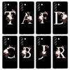 Flowers Initial Letter Case for Samsung S24 S23 S22 S20 S21 FE Ultra S24 S23 S10 S10E S9 S8 Plus 5G Transparent Phone Shell Bag