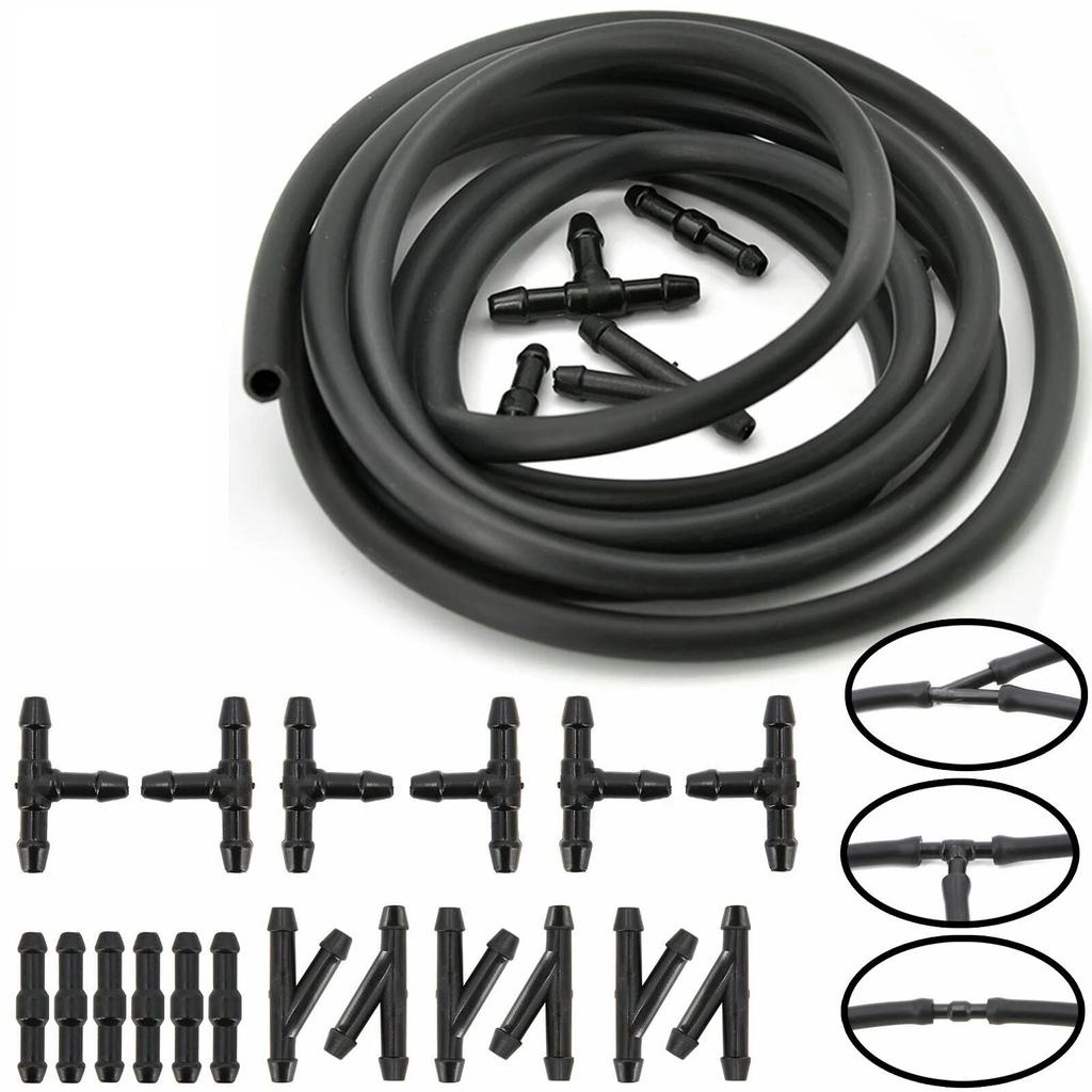 Car Wash Maintenance Tools 2M+18pcs Connectors Windscreen Wiper Washer Jet Tube Pipe Nozzle Pump Hose Anti-Leak