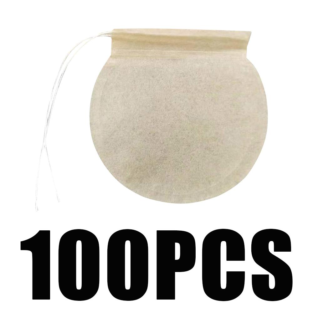 100 шт. Круглые чайные пакетики из нетканого материала Одноразовый фильтр для заваривания чая, кофе, травяного чая, специй, парфюмерии