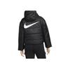 Nike Logo Patch Single Direction Zip Plain Cotton Hoodie Women Outerwear Black DJ6996-010