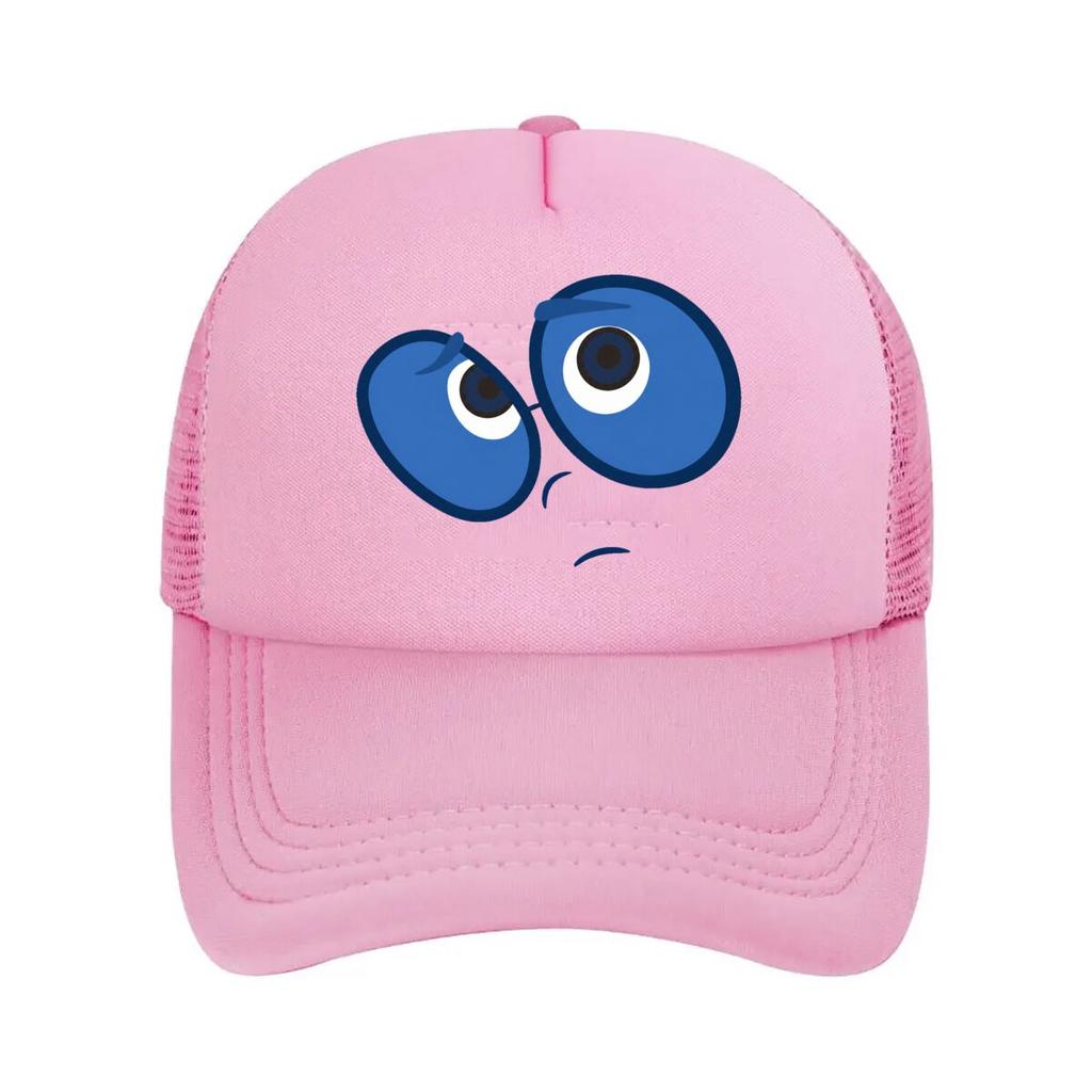 Funny Blue Glasses Eyes Cartoon Face Graphic Mesh Baseball Cap Casual Hat Outdoor For Womens Unisex FeUnisex