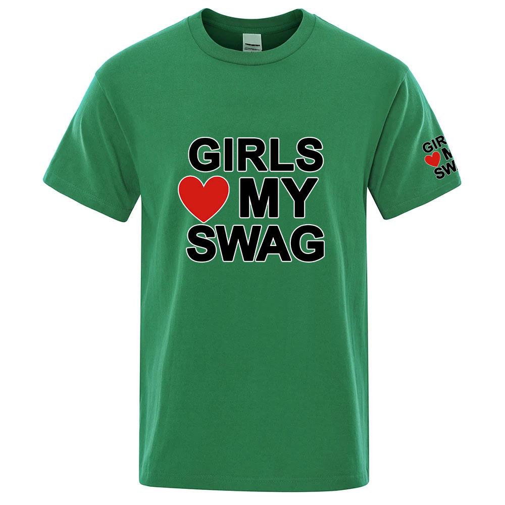 Girls Love My Swag Funny Logo Print Round Neck Ultralight Unisexs Quickdrying Breathable Sweatabsorbent Premium Tshirt
