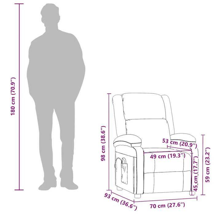 VidaXL Massage Chair, Seat with Armrests and Backrest, Relaxation Chair with Footrest, Living Room Furniture, 344181