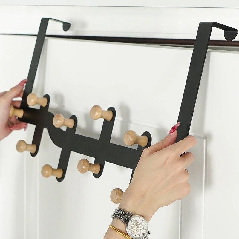 Modern Fashion Door Back Hook Bedroom Porch Free Punch Coat Hook Bathroom Door Hook Towel Rack Metal Hook