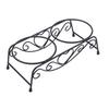 Stainless Steel Double Dog Cat Food Water Bowls Feeder Dishes Shelf Stand