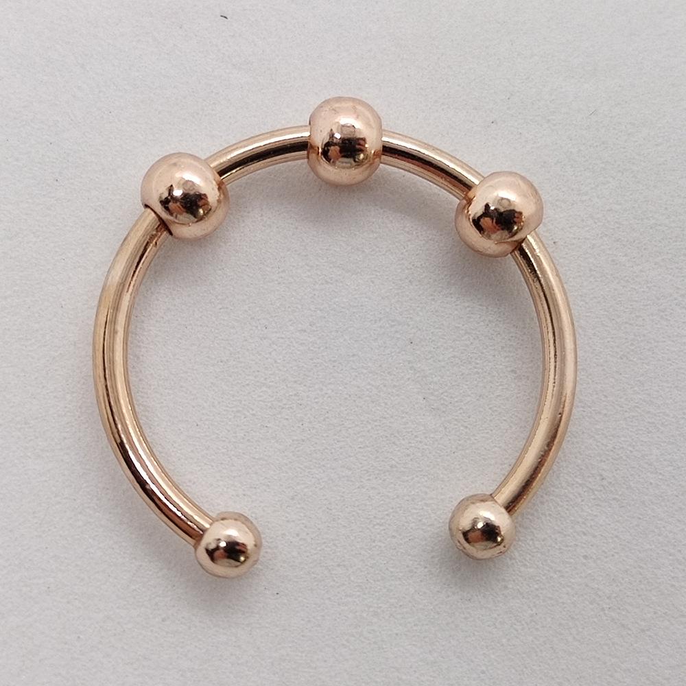 Women's Stainless Steel Anxiety Ring with Color-Retaining Beads and Rotating Feature