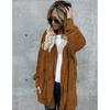 Plus Size Women Winter Warm Coat Jacket Outwear Ladies Cardigan Coat Double Sided Velvet Hooded Coat Fashion Simple