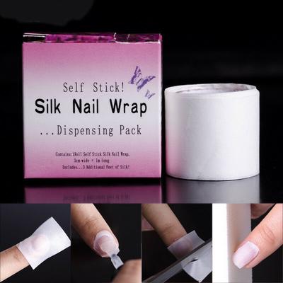 Nail Art Silk Fiberglass Wrap Tape Self Stick Adhesive Protector Tip Manicure