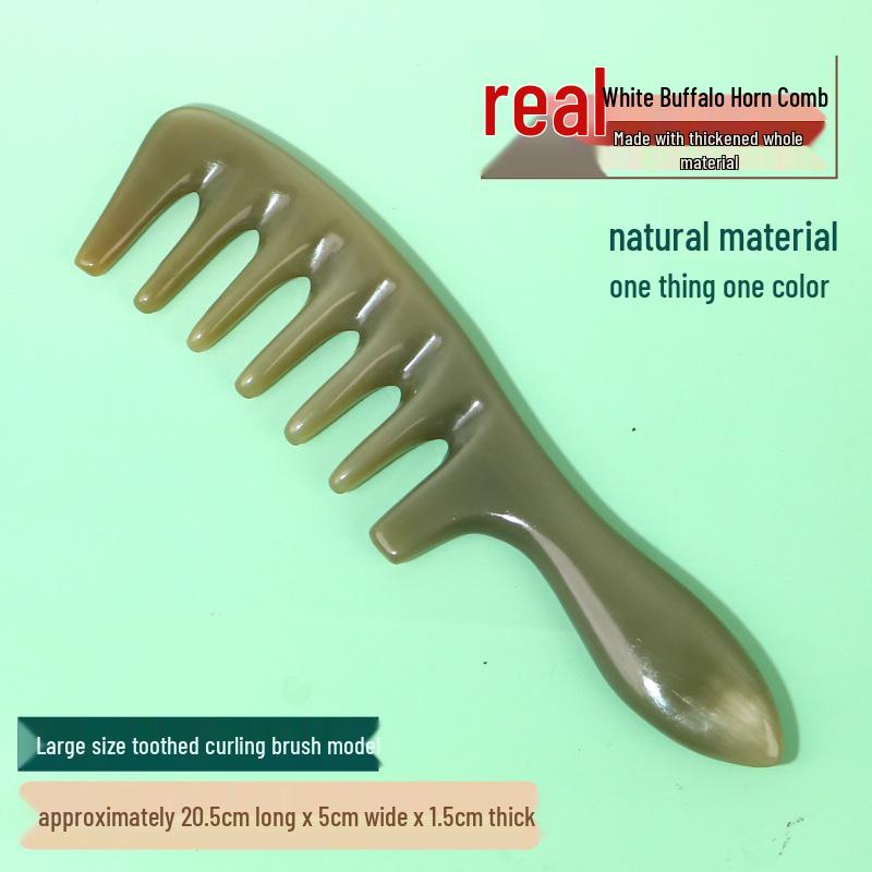 Thickened Premium Engraved White Buffalo Horn Comb - Multiple Styles Available