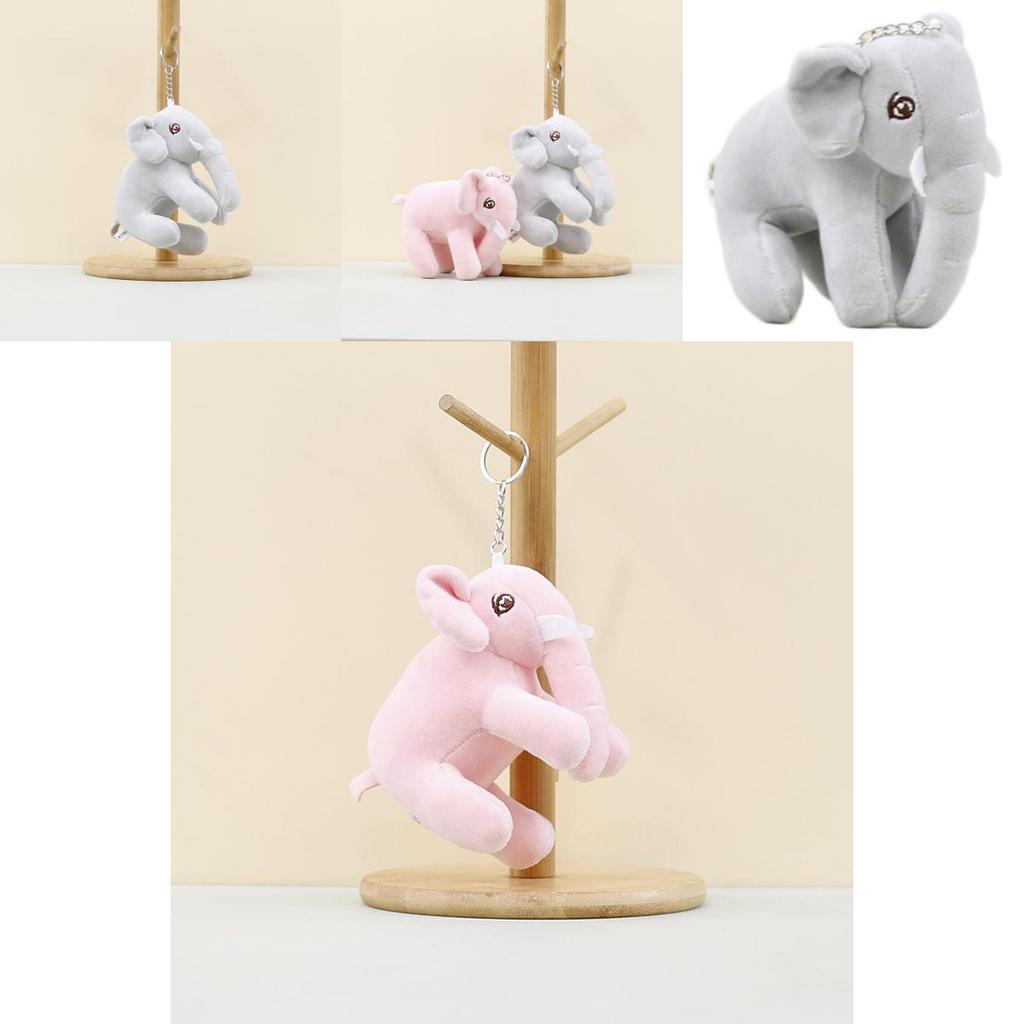 Charming Elephant Plush Keychain Cute Stuffed Animal Doll Perfect For Bag Accessories