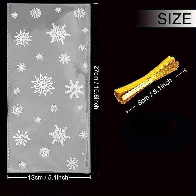 

Снежинка Конфетные мешочки Рождественская Прозрачная Упаковка Печенья Попкорна Пластиковый Пакет Подарочные Пакеты Рождество Свадьба День Рождения Вечеринка 50PCS