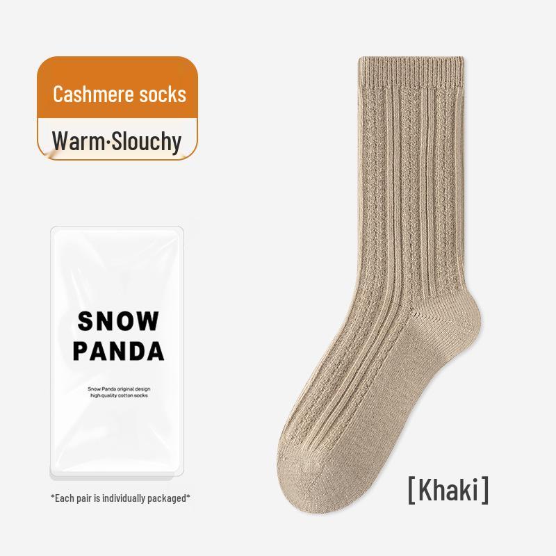 Damen Kuschelsocken aus Wolle - Dick, Warm, Einfarbig für Herbst/Winter Hausbekleidung