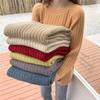 Lazy wind long-sleeved sweater base women's autumn and winter new loose outer wear solid color knitted top style