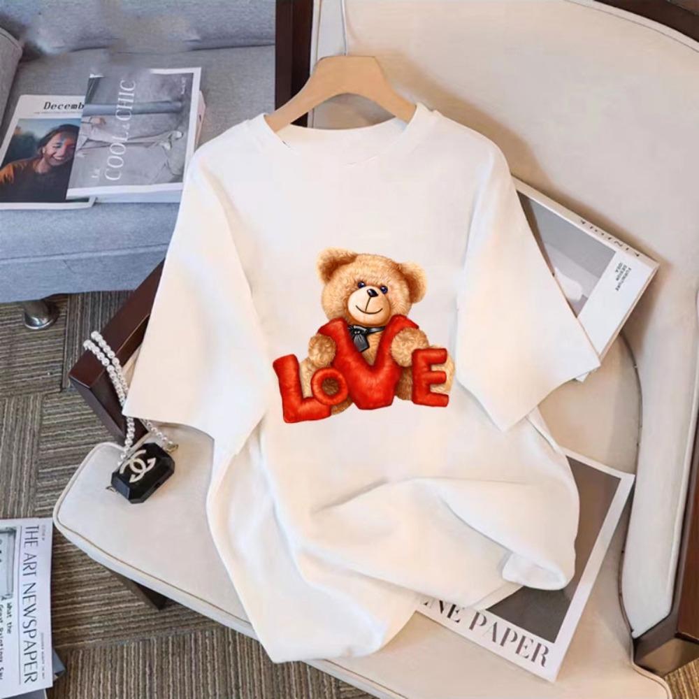 New Women's Plus Size Street Style Short Sleeved Casual Round Neck Women's T-shirt Medium Long Fashionable Loose Summer Plus Size Clothing