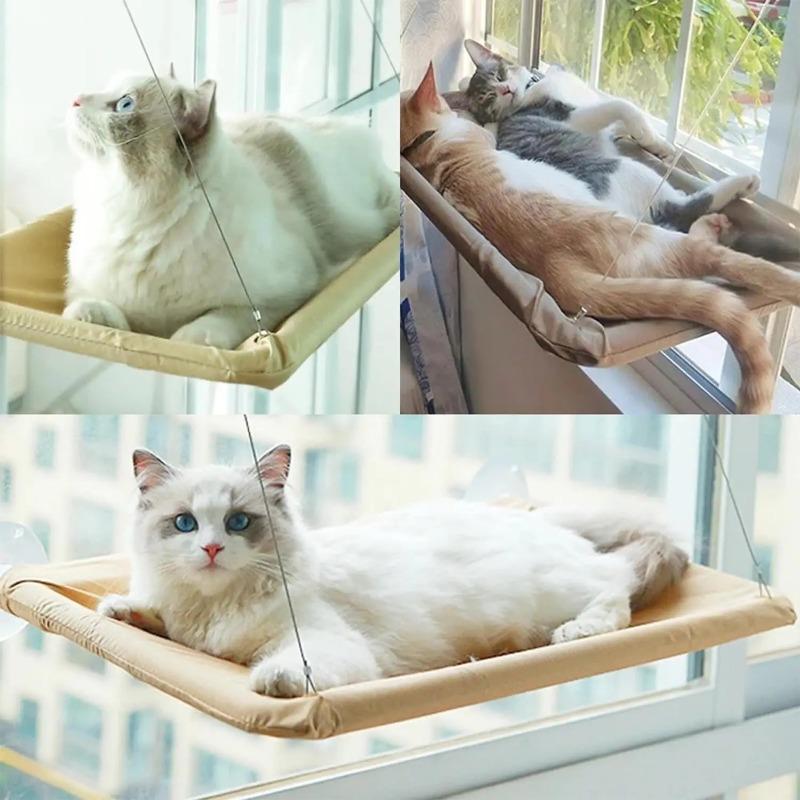 Nuova amaca per gatti Letto per gatti montato sulla finestra Lavabile Staccabile Letto per animali domestici Scaffale a ventosa Borsa Letti Sedile per il sonno del gatto Accessori per animali domestici