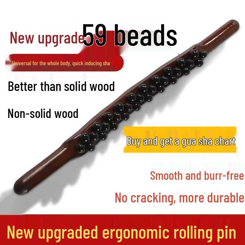 Tendon Rolling Massage Stick - Universal Three-Row Design, Non-Beech Wood