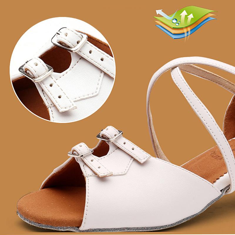 White Dance Shoes for Women Low Heel Ballroom Dance Shoes Salsa Latin Practice Dancing Shoes Girls Salsa Cuban Heels