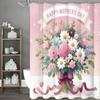 Happy Mother'S Day Bouquet Pink Shower Curtain, Bathroom Decorative Shower Curtain, Waterproof Shower Curtain With Hooks