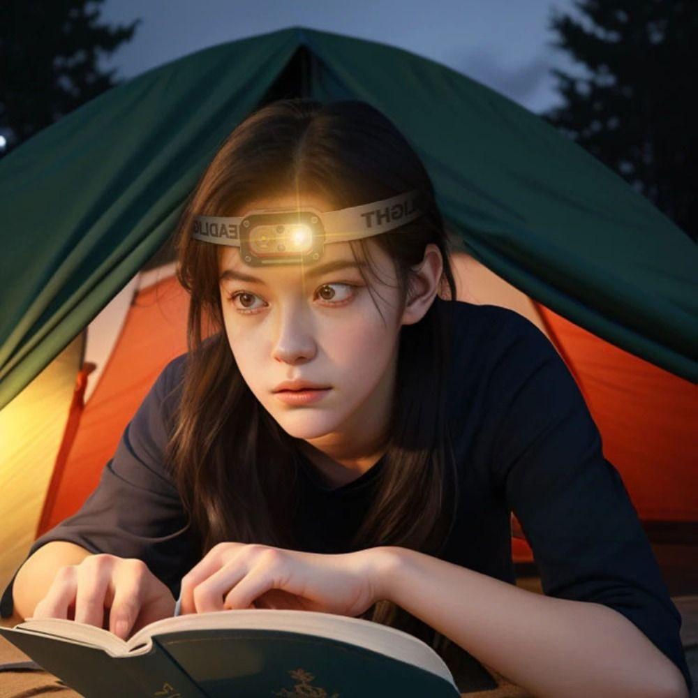 Three-light Source Work Headlight Motion Sensor Night Running Headlamp LED Headlamp  Camping