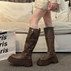 Fashion Versatile Women's British Style Thick-soled Heightening Small Martin Boots Plus Large Boots Heightening Boots Long Knight Boots