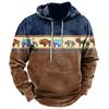 Christmas Men's Hoodie Retro Indian Animal Pattern Cowboy Style Casual Fashion Hooded Sweatshirt Unisex Harajuku Oversized Top