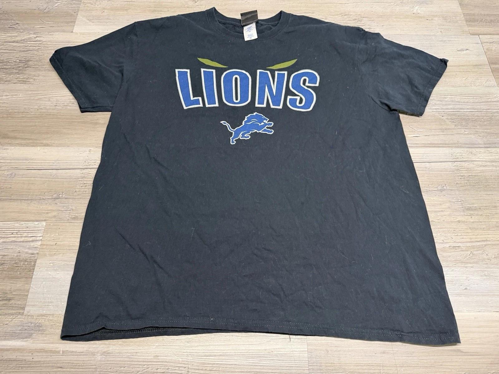 Detroit Lions NFL Team Apparel T Shirt Black Size XL Black Football Short Sleeve XL