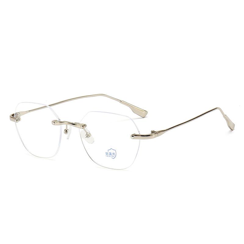 

Новые очки без оправы с защитой от синего света для женщин, дизайнерские модные мужские компьютерные очки с защитой от синего света, модный офисный аксессуар серебряный
