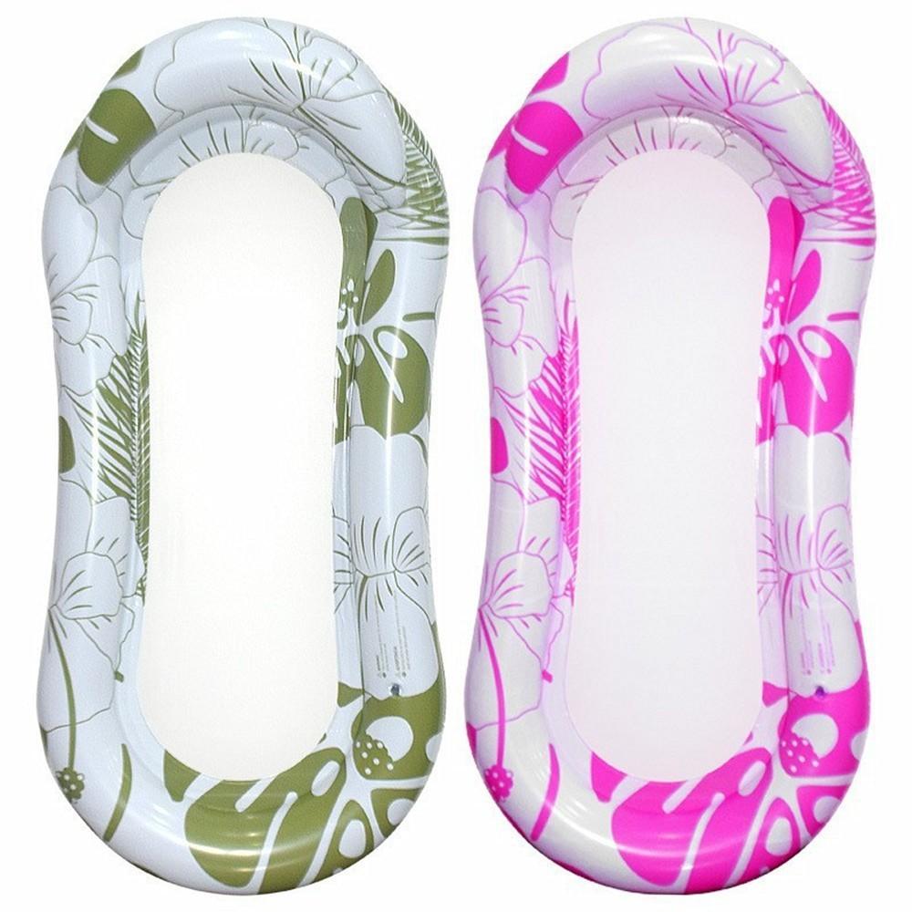 Flower Pattern Inflatable Lounger Portable Floating Bed Foldable Water Chair Wholesale