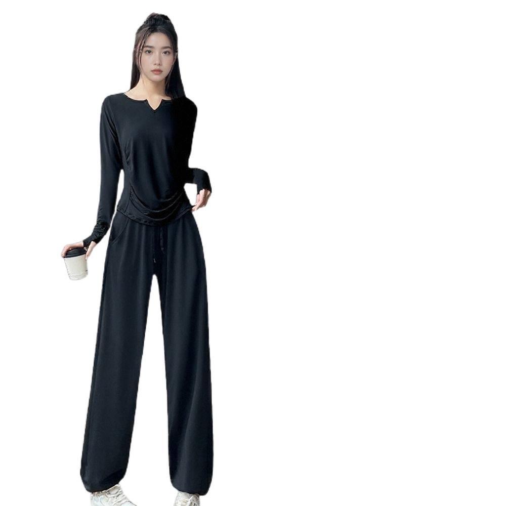 Women's Quick-Dry Loose Fit Yoga & Sports Long Sleeve Set for Running, Cycling, Fitness & Outdoors