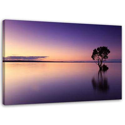 Canvas Print Nature Tree Lake Purple
