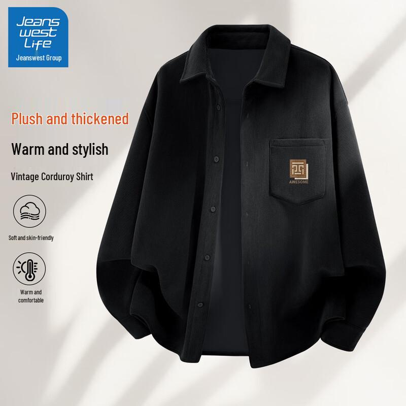 

JEANSWEST LIFE Men s Fleece-Lined Corduroy Shirt L