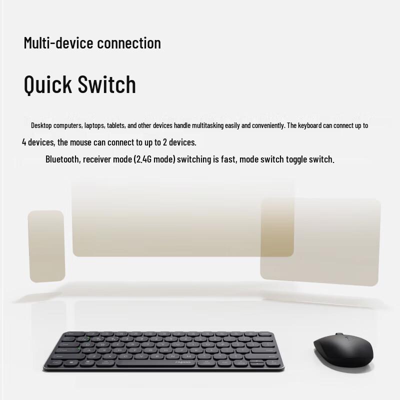 Rapoo 9000S Ultra-slim Multi-mode Wireless Keyboard and Mouse Combo