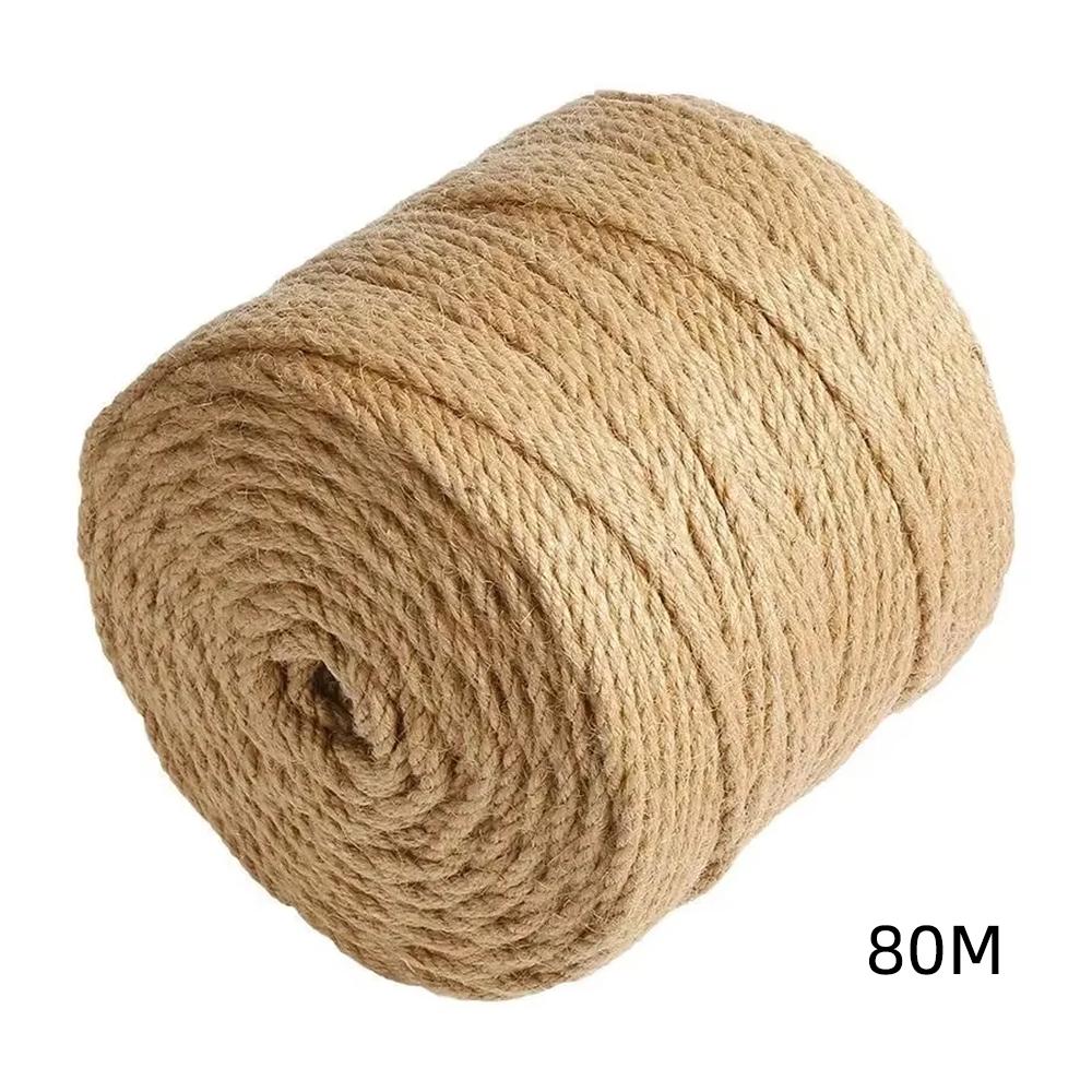 

Natural Unbleached Jute Rope 50/80/100m Twine 1-2mm for Crafts Gift Wrapping Garden Tying Home Decor Wedding & Party Decoration