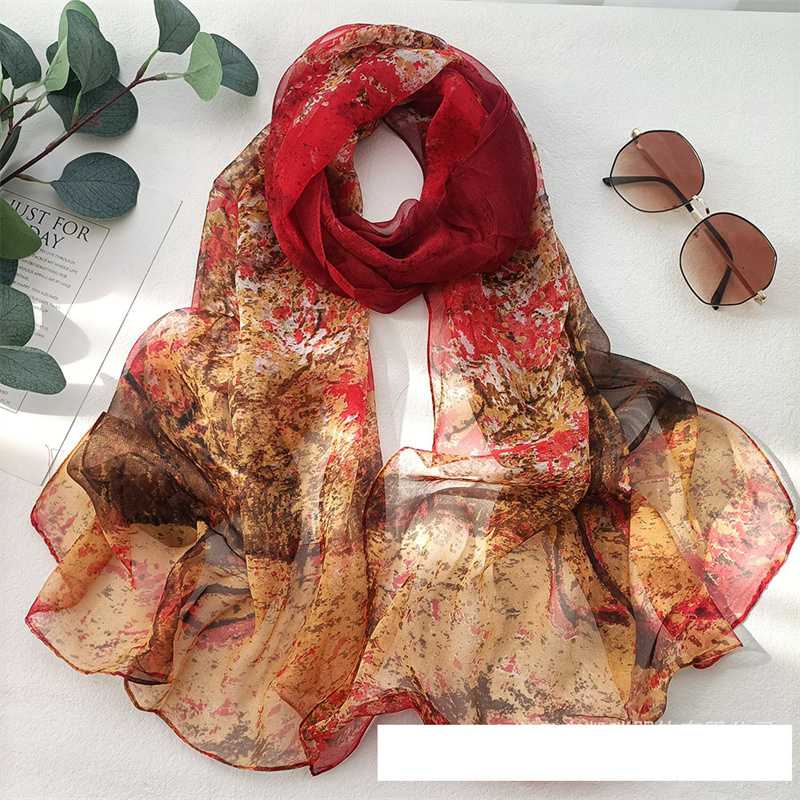 Scarf Lotus Pond Wholesale Long Women's Scarf Beach Scarf Moonlight Thin Summer Lotus Sunscreen Scarf Scarf